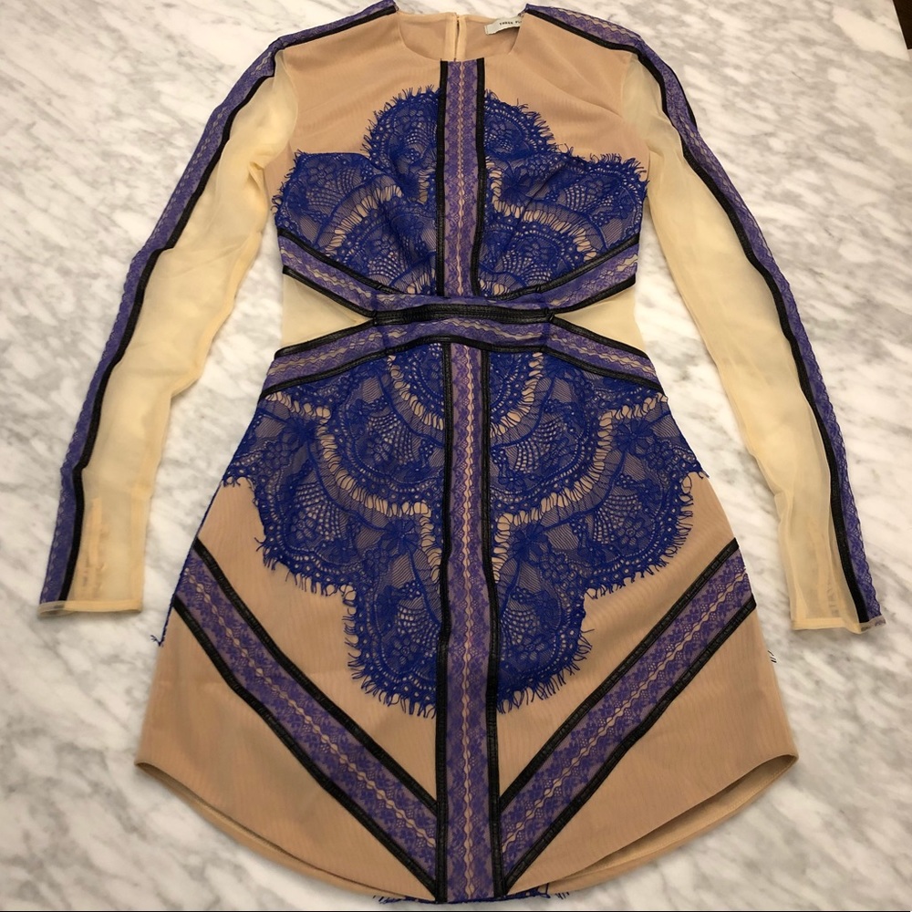 Three Floor Nude/Cobalt Blue Mademoiselle Dress
